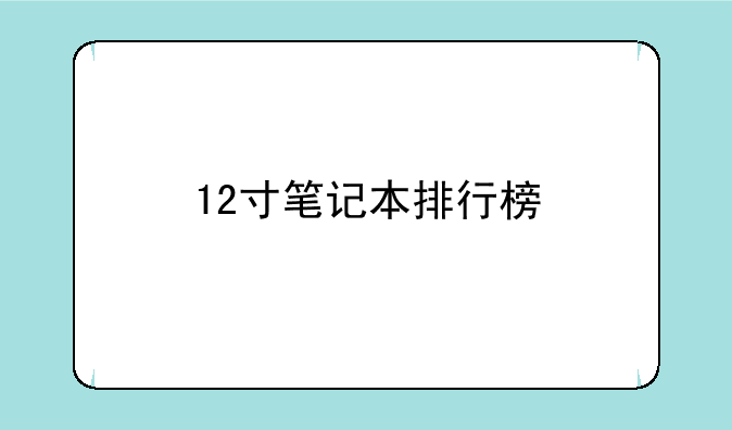12寸笔记本排行榜