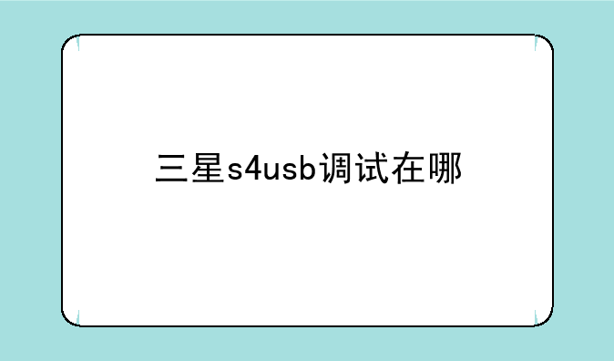 三星s4usb调试在哪