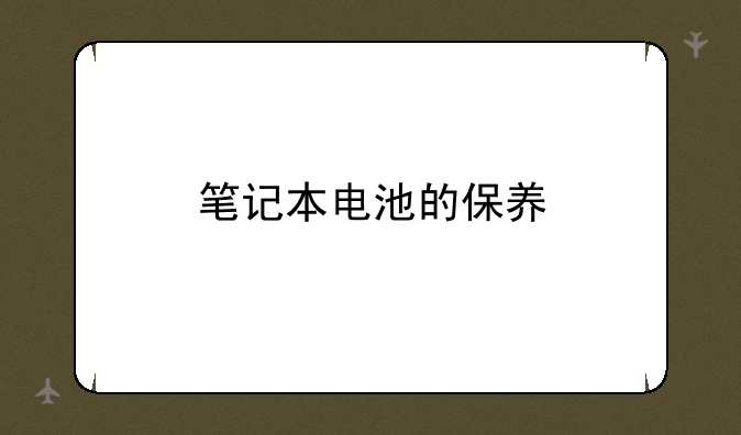 笔记本电池的保养