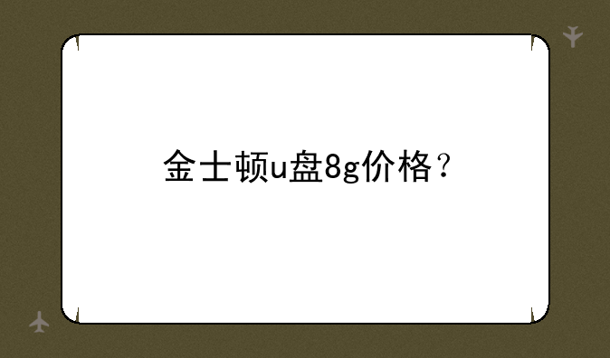 金士顿u盘8g价格？