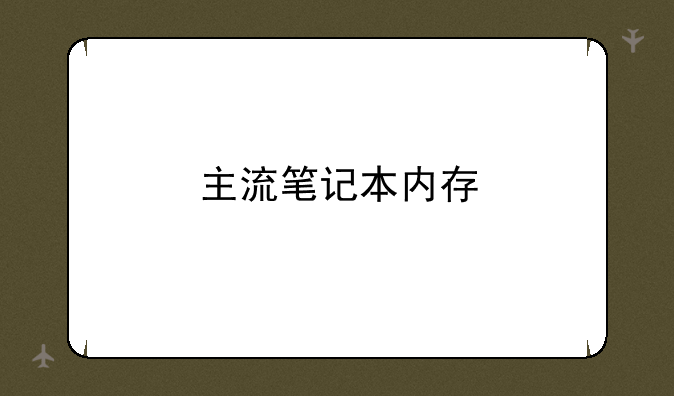 主流笔记本内存