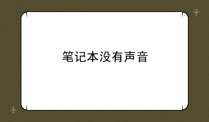 笔记本没有声音