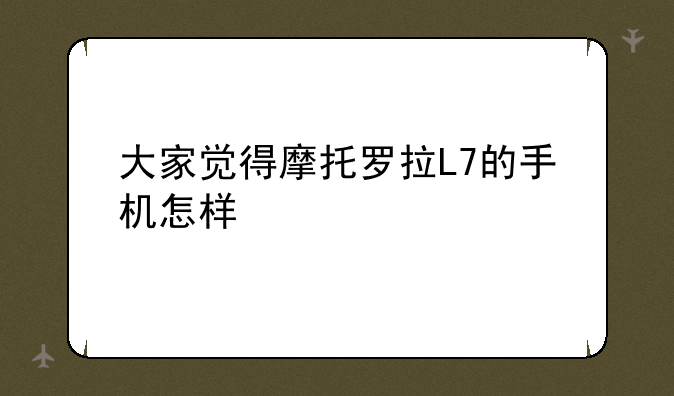 大家觉得摩托罗拉L7的手机怎样