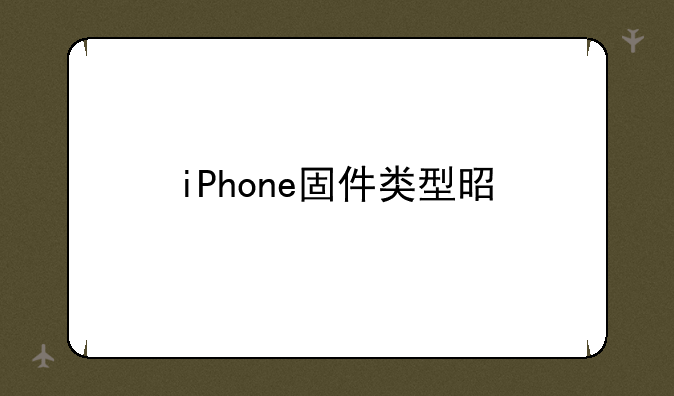iPhone固件类型是什么