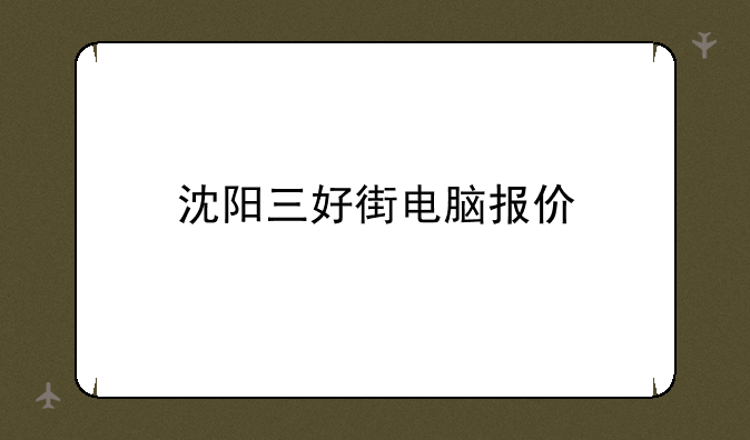 沈阳三好街电脑报价