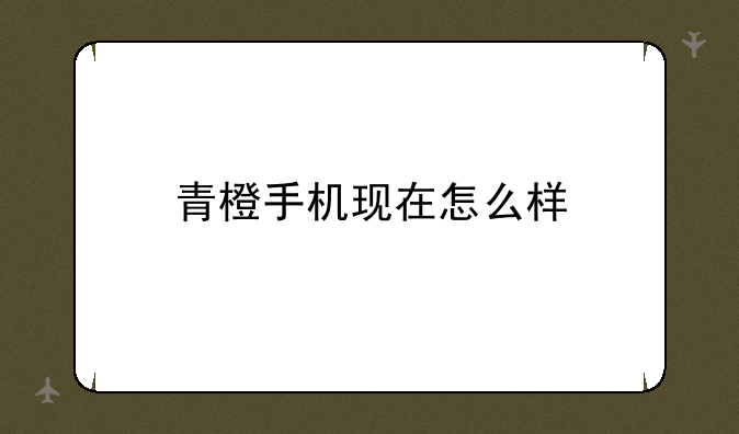 青橙手机现在怎么样