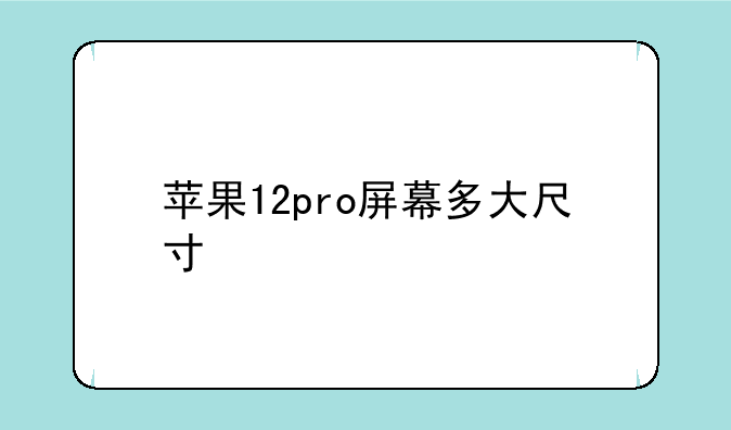 苹果12pro屏幕多大尺寸