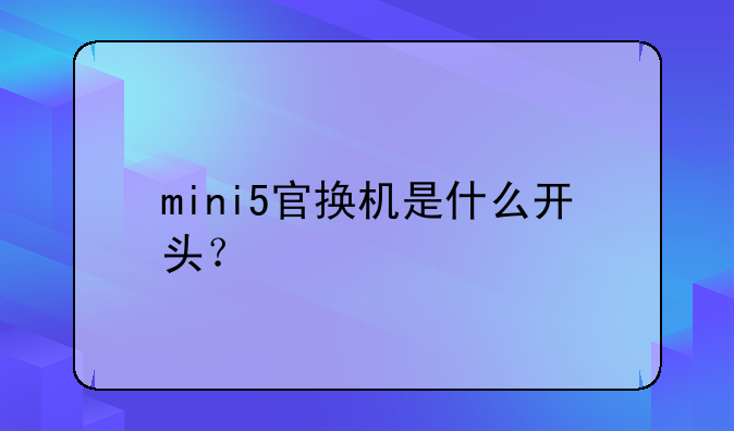 mini5官换机是什么开头？