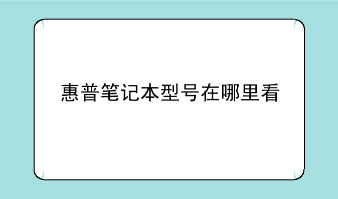 惠普笔记本型号在哪里看