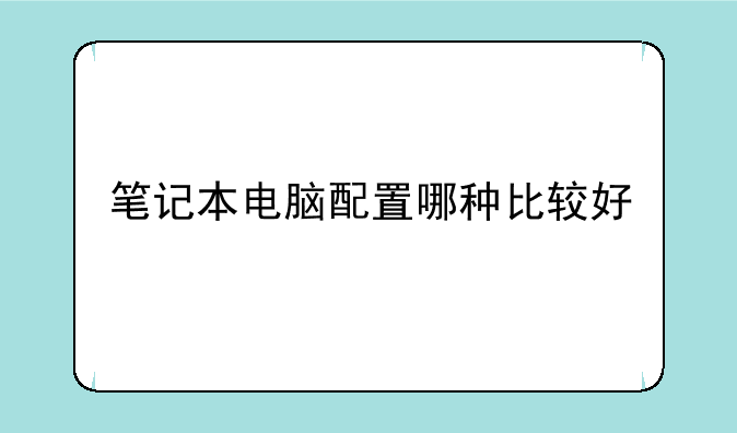 笔记本电脑配置哪种比较好