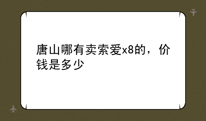 唐山哪有卖索爱x8的，价钱是多少