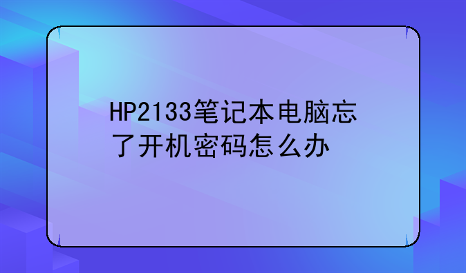 HP2133笔记本电脑忘了开机密码怎么办