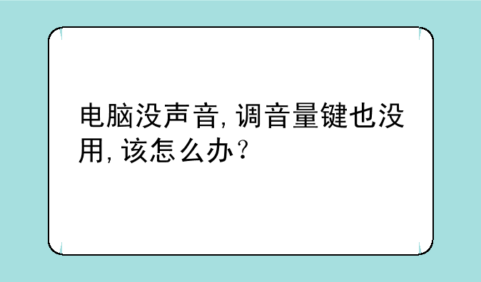 电脑没声音,调音量键也没用,该怎么办？