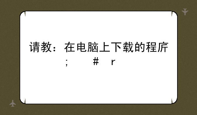 请教：在电脑上下载的程序怎么在手机上安装和运行啊？