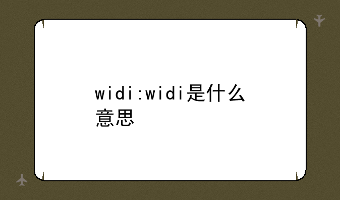 widi:widi是什么意思