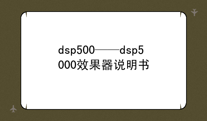 dsp500——dsp5000效果器说明书