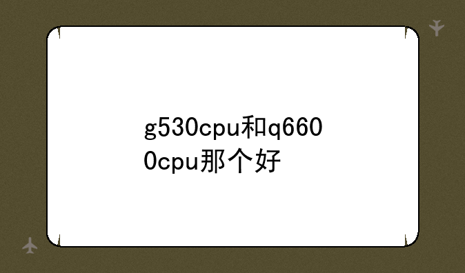 g530cpu和q6600cpu那个好