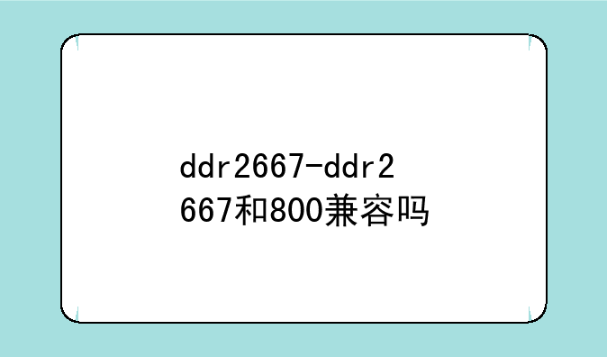 ddr2667-ddr2667和800兼容吗