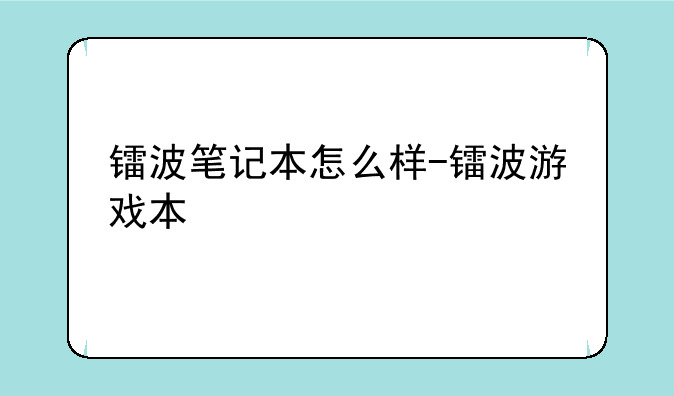 镭波笔记本怎么样-镭波游戏本