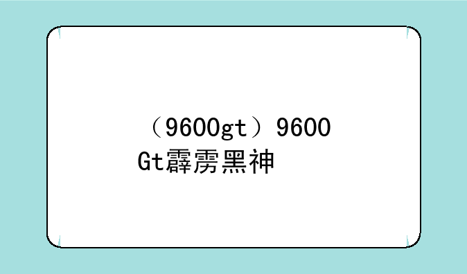 （9600gt）9600Gt霹雳黑神