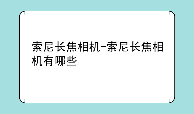 索尼长焦相机-索尼长焦相机有哪些
