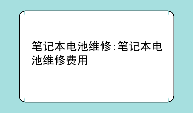 笔记本电池维修:笔记本电池维修费用