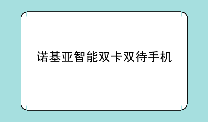 诺基亚智能双卡双待手机