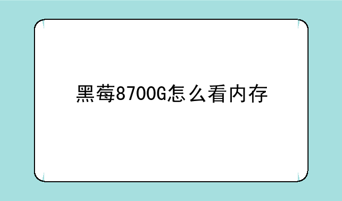 黑莓8700G怎么看内存