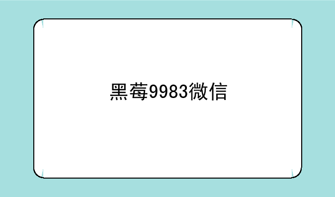 黑莓9983微信