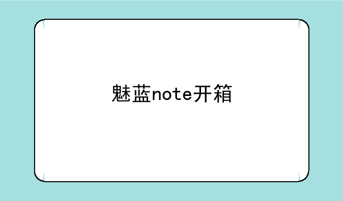 魅蓝note开箱
