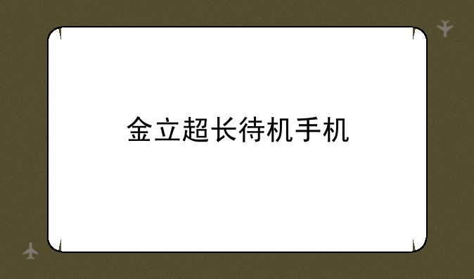 金立超长待机手机