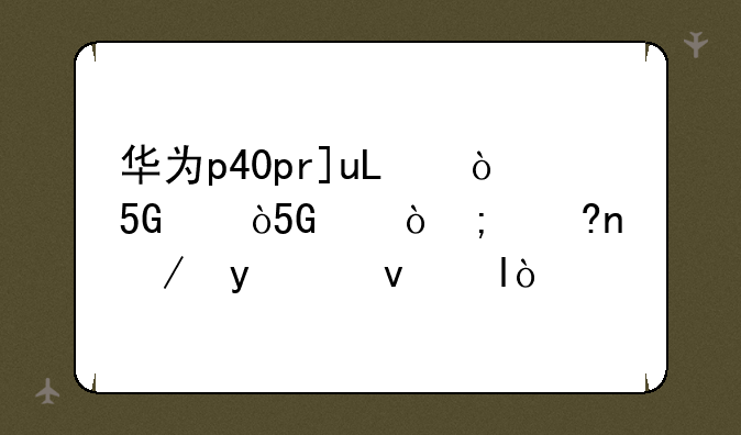 华为p40pro参数:华为p40pro参数配置详细对比