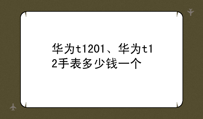 华为t1201、华为t12手表多少钱一个
