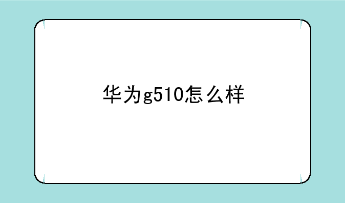 华为g510怎么样