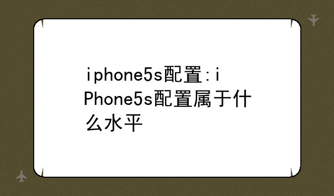 iphone5s配置:iPhone5s配置属于什么水平