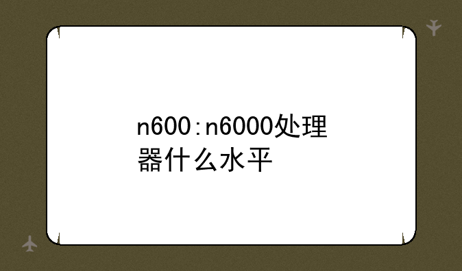 n600:n6000处理器什么水平