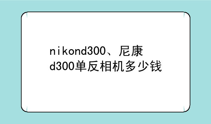 nikond300、尼康d300单反相机多少钱